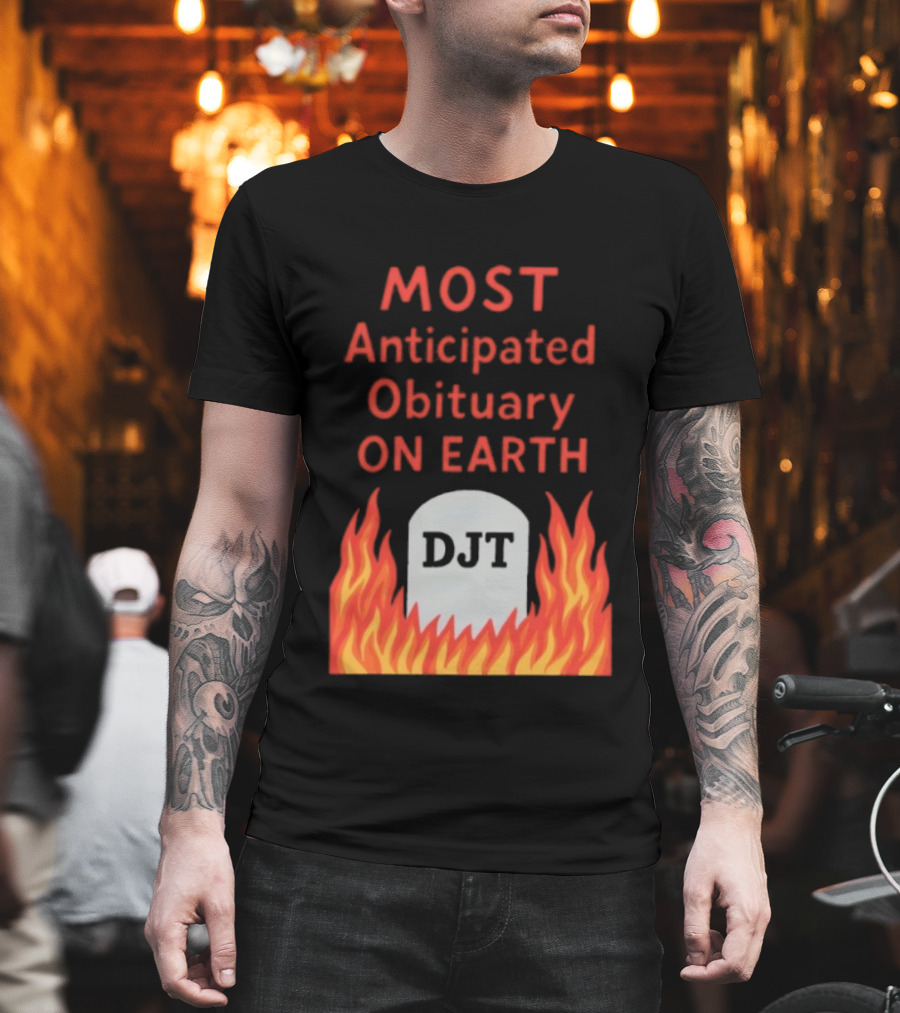 Most Anticipated Obituary DJT Tombstone Flames T-Shirt