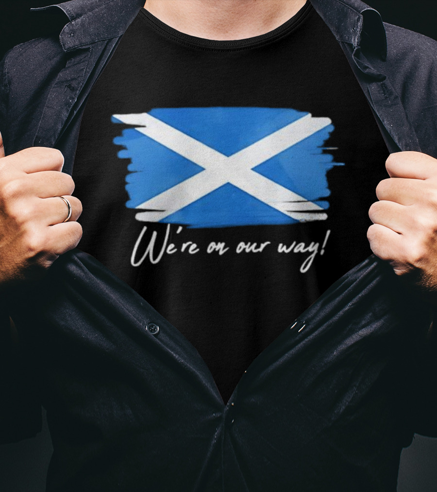 We’re On Our Way Saltire Flag Scottish Pride T-Shirt