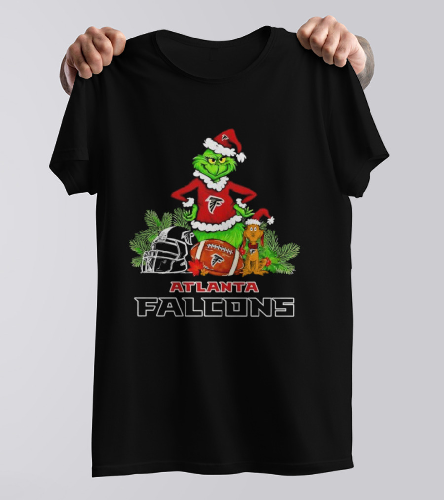 Grinch Max Christmas Atlanta Falcons Football Holiday T-Shirt