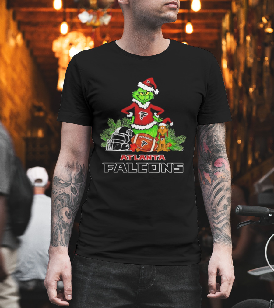Grinch Max Christmas Atlanta Falcons Football Holiday T-Shirt