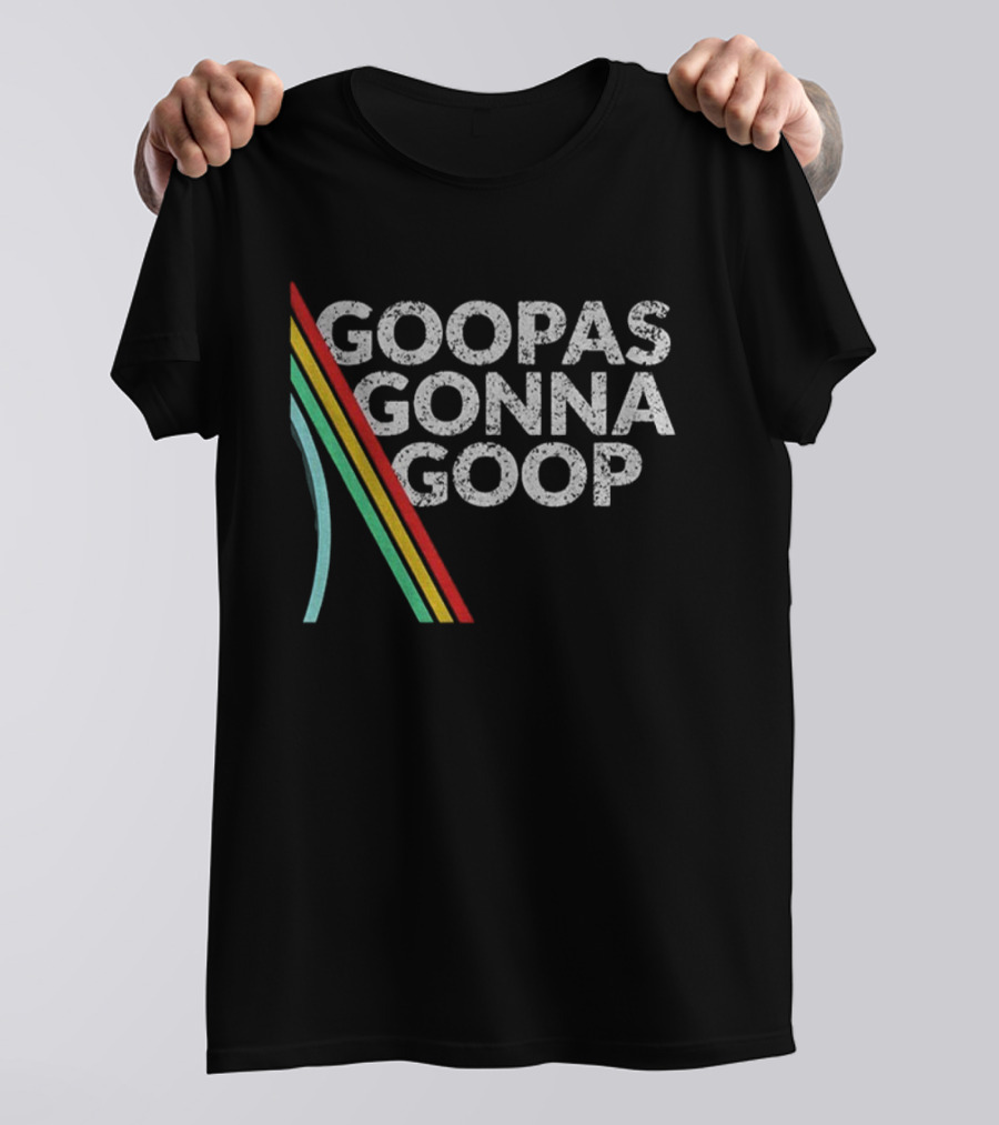 Goopas Gonna Goop Retro Stripes Burnt Peanut Color T-Shirt