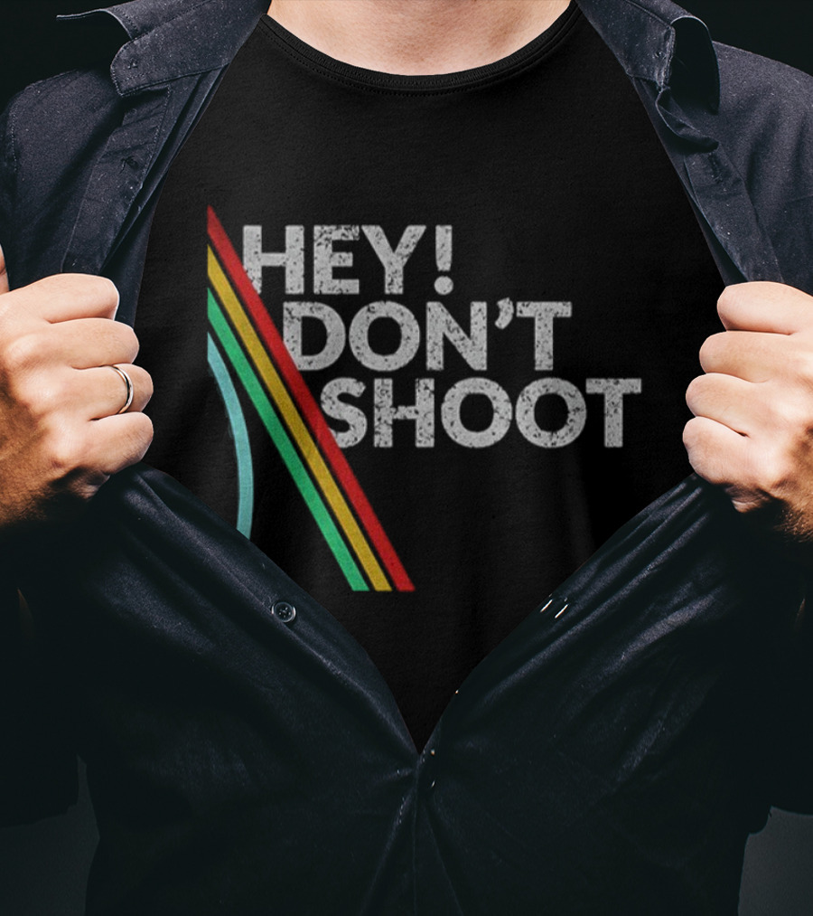 Hey Don't Shoot Goop Goop Goop Burnt Peanut Rainbow Stripes T-Shirt