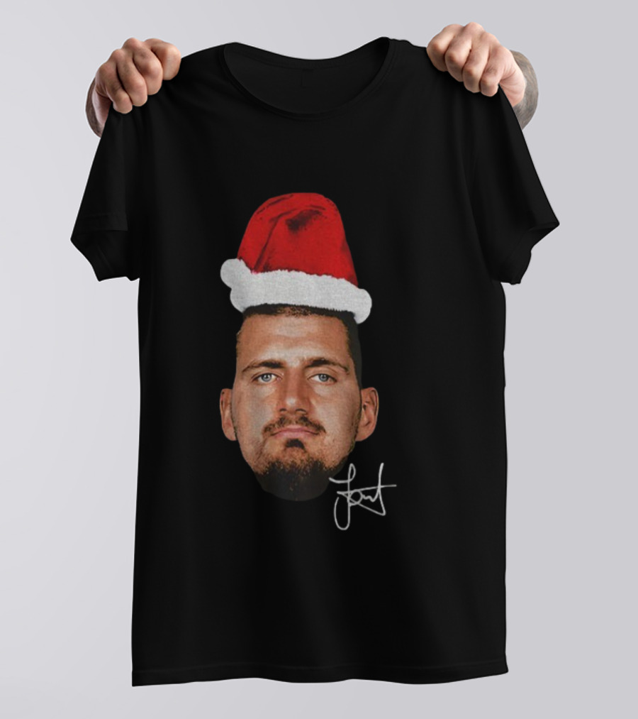 Nikola Jokic Santa Hat Christmas Denver Nuggets T-Shirt