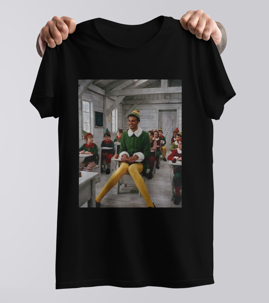 Victor Wembanyama As Elf With Spurs Christmas Theme In Classroom T-Shirt