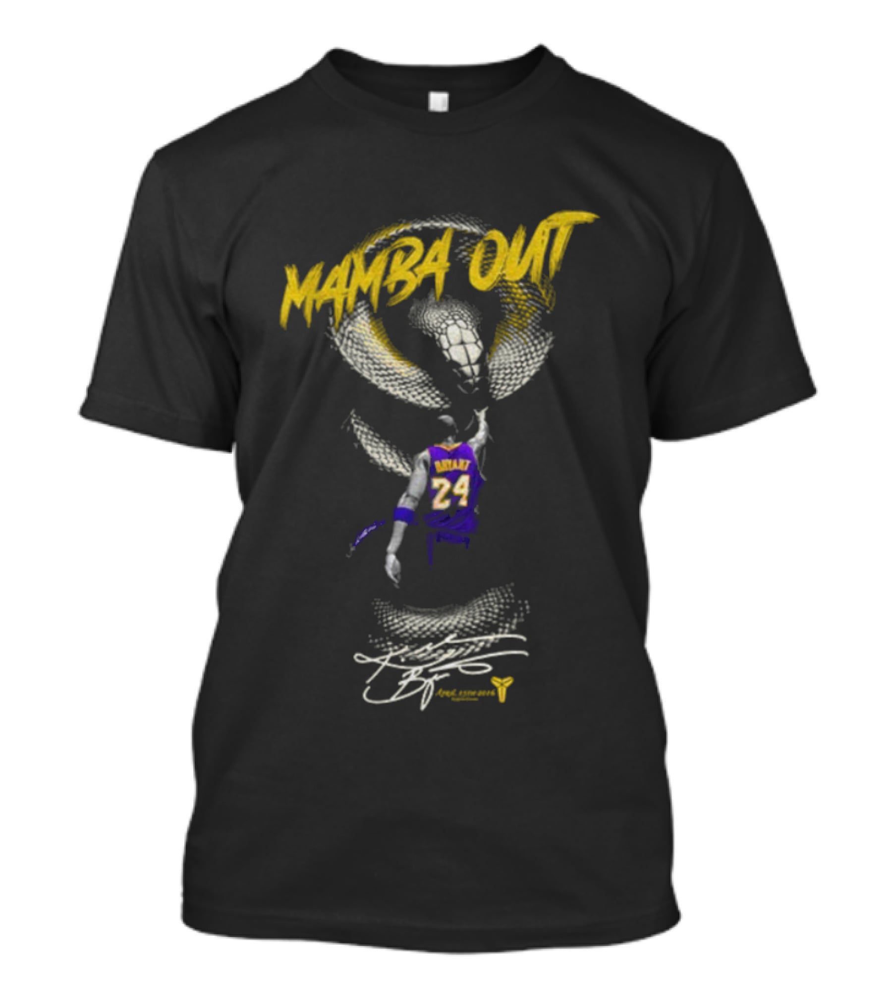 Mamba Out Kobe Bryant LA Lakers 24 Signature Tribute T-Shirt