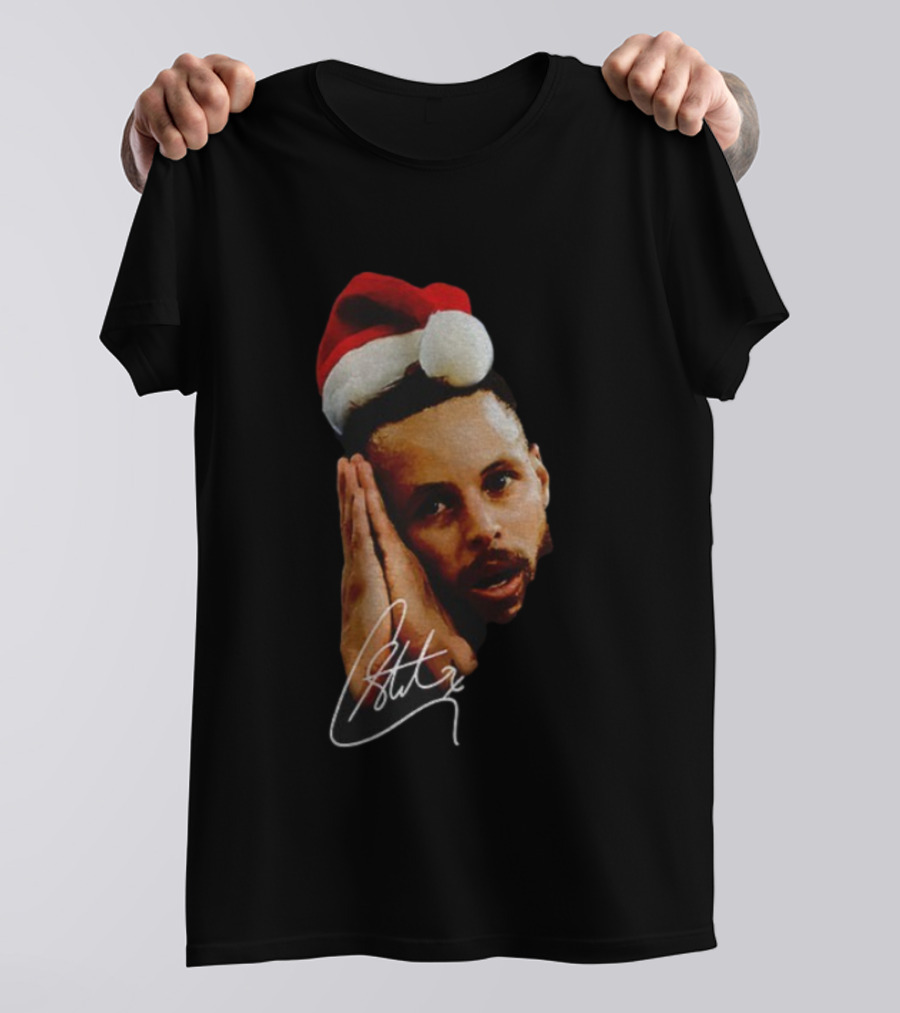 Sleeping Santa Hat Steph Curry Night Night Signature T-Shirt