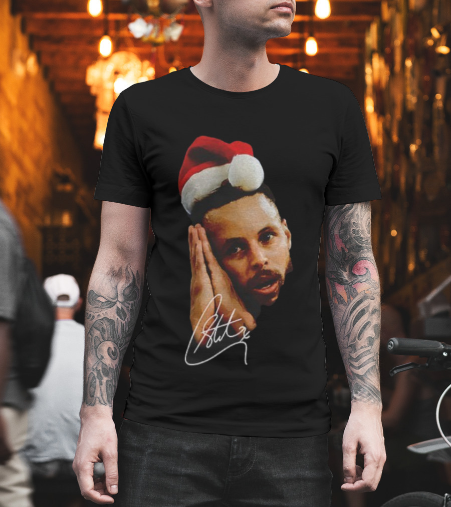 Sleeping Santa Hat Steph Curry Night Night Signature T-Shirt