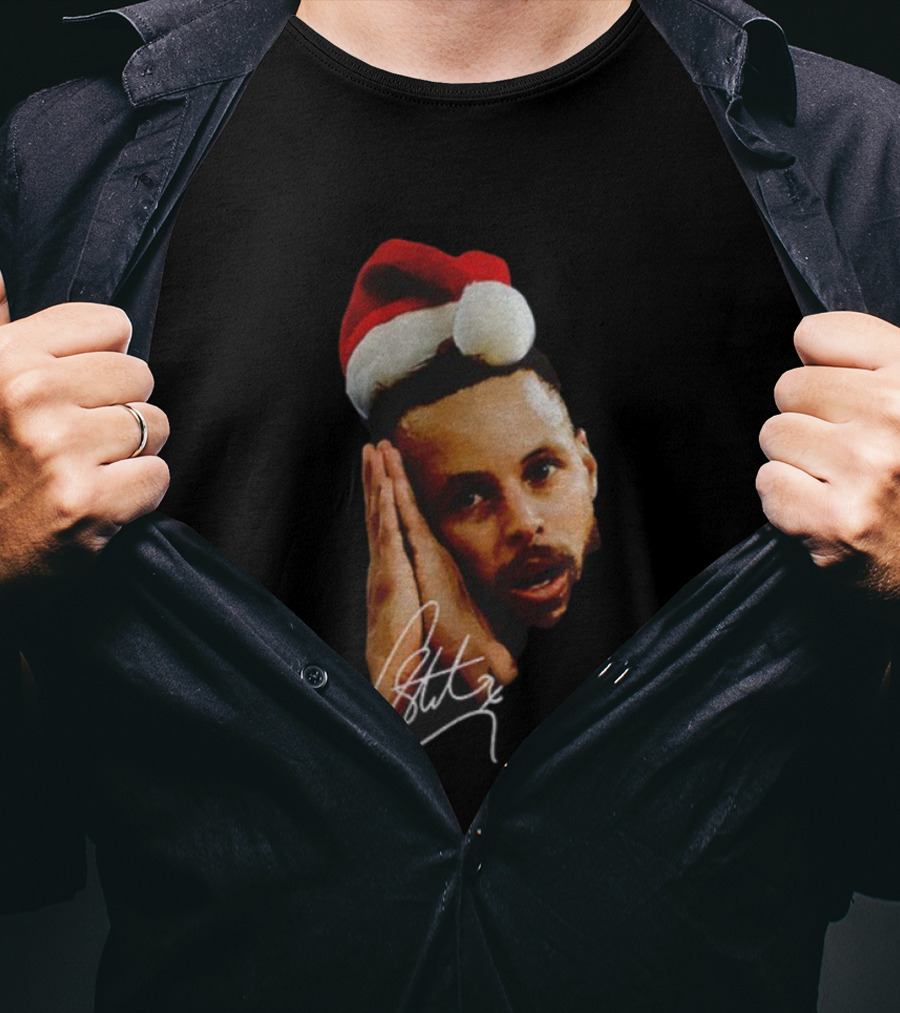 Sleeping Santa Hat Steph Curry Night Night Signature T-Shirt