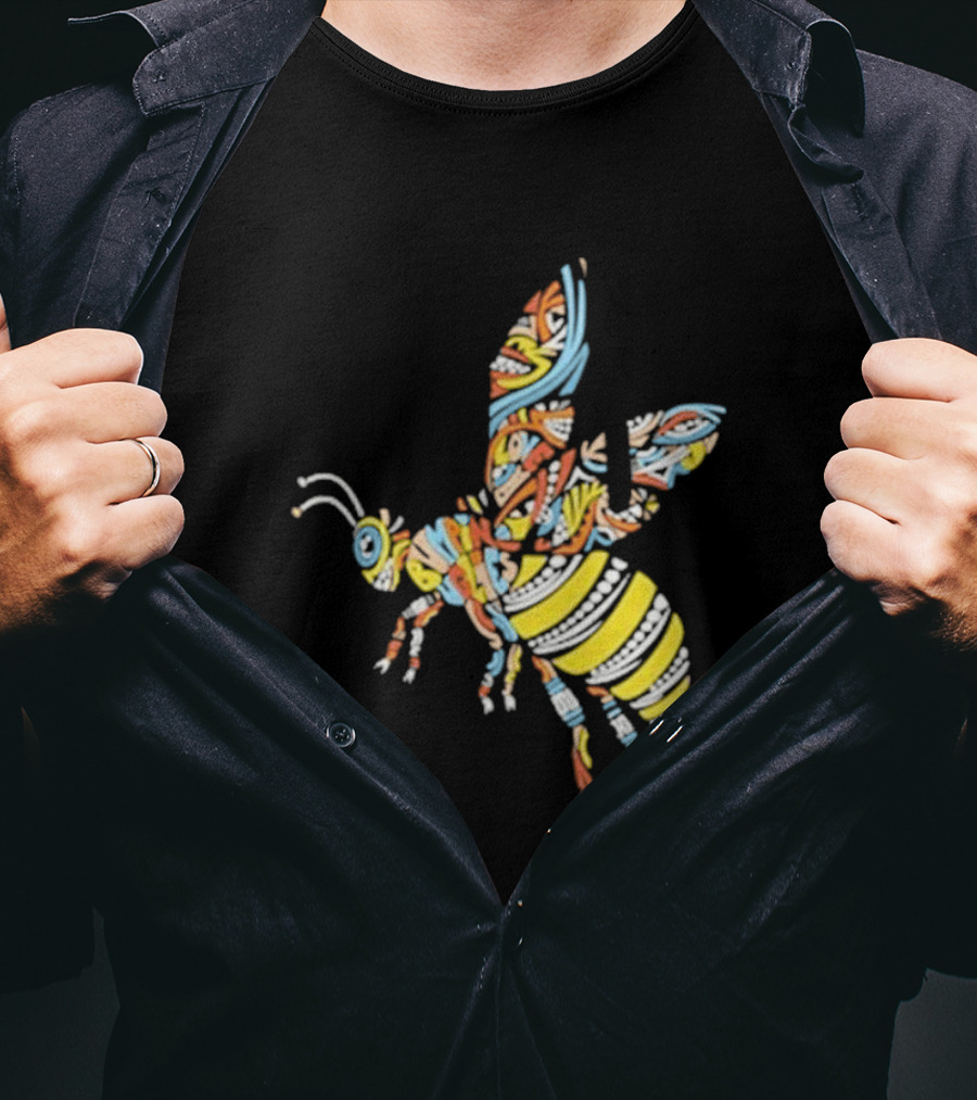 Bumpin Uglies Psychedelic Bee Vibrant Colorful Design T-Shirt