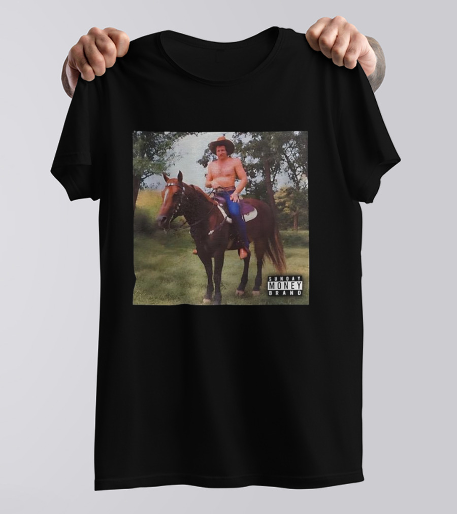 Dale Earnhardt Cowboy On Horseback Sunday Money Brand Retro T-Shirt