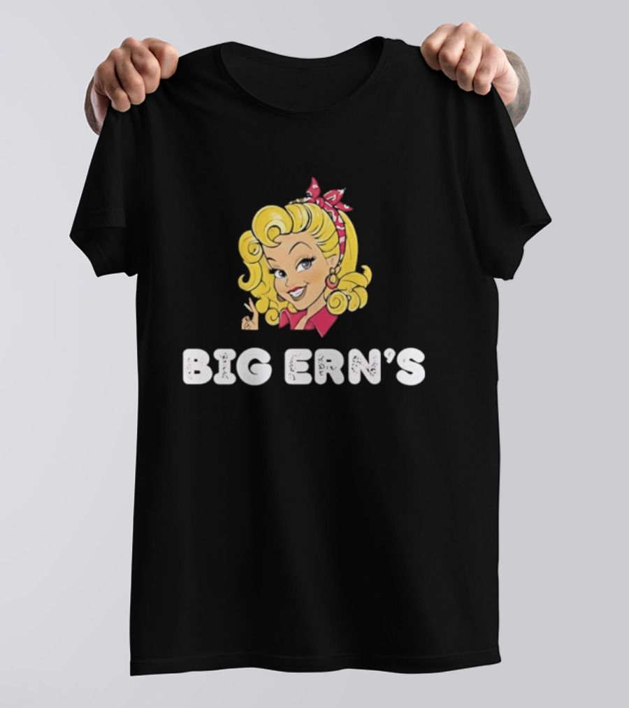 Big Ern's Blonde Pinup Face Retro Vintage Style T-Shirt
