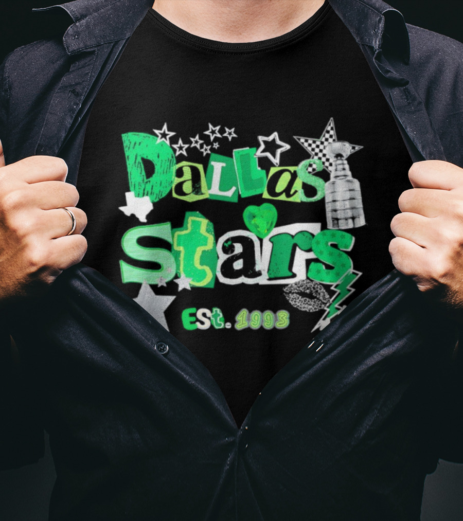 Dallas Stars Est 1993 Hockey Stanley Cup Stars Lightning T-Shirt