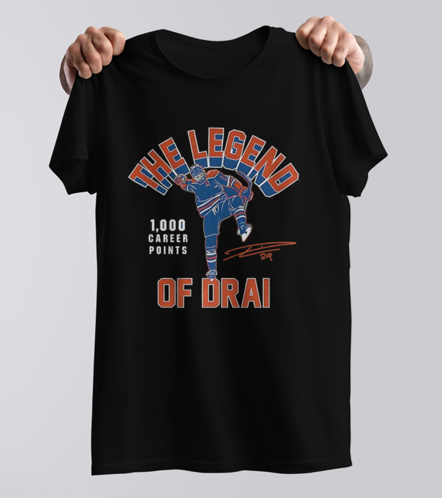 Leon Draisaitl The Legend Of Drai 1000 Career Points NHL Signature Edmonton Oilers T-Shirt