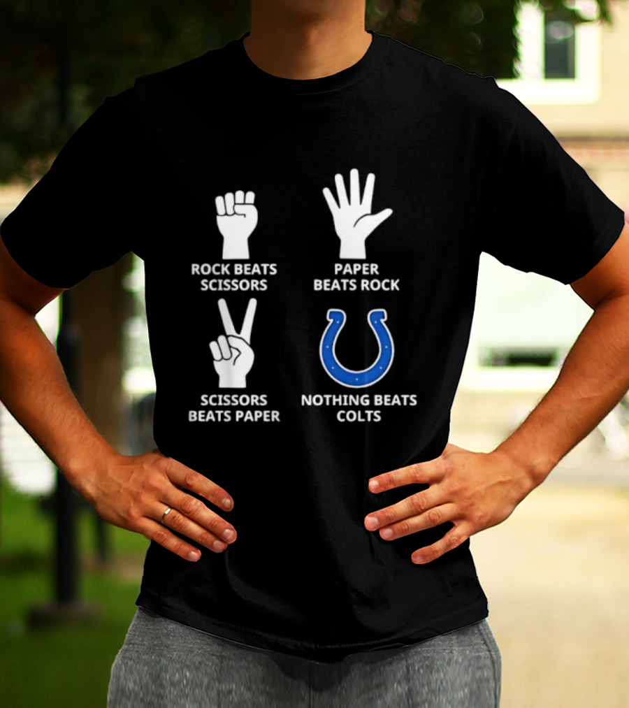 Rock Paper Scissors Colts Nothing Beats Indianapolis Football T-Shirt