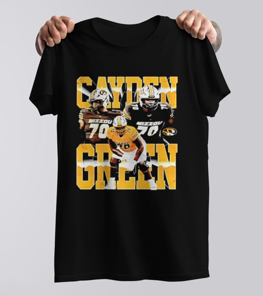 Mizzou Tigers Cayden Green 70 Player Imagery T-Shirt