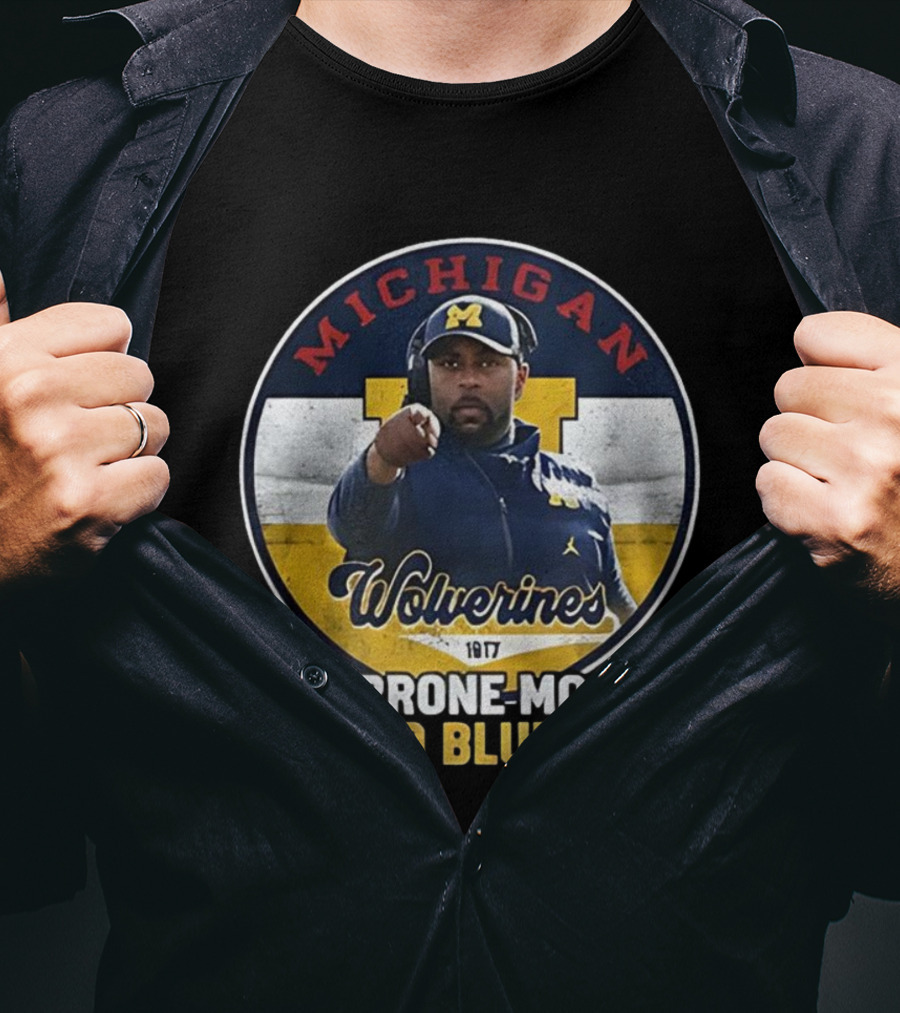 Michigan Wolverines Sherrone Moore Go Blue Coach 1917 T-Shirt