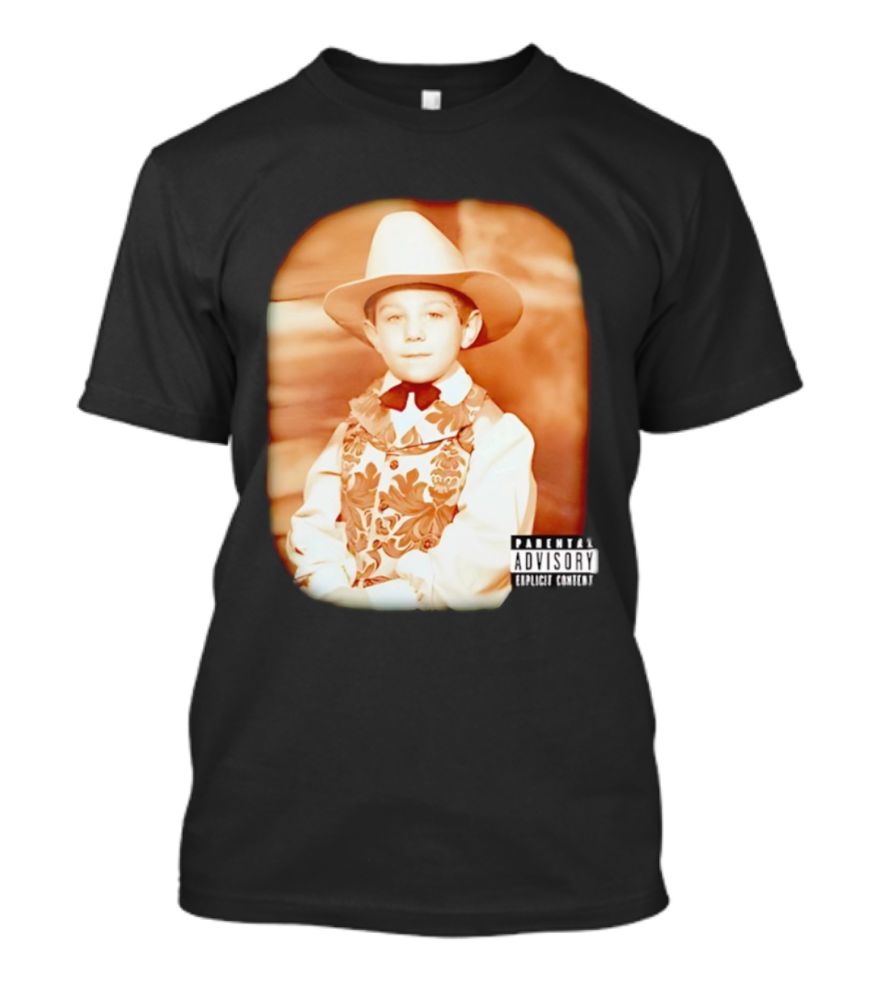 Cowboy Kid Parental Advisory Explicit Content T-Shirt