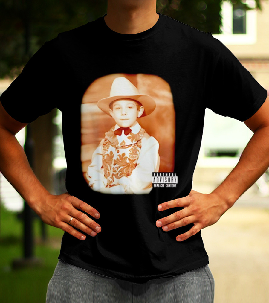 Cowboy Kid Parental Advisory Explicit Content T-Shirt