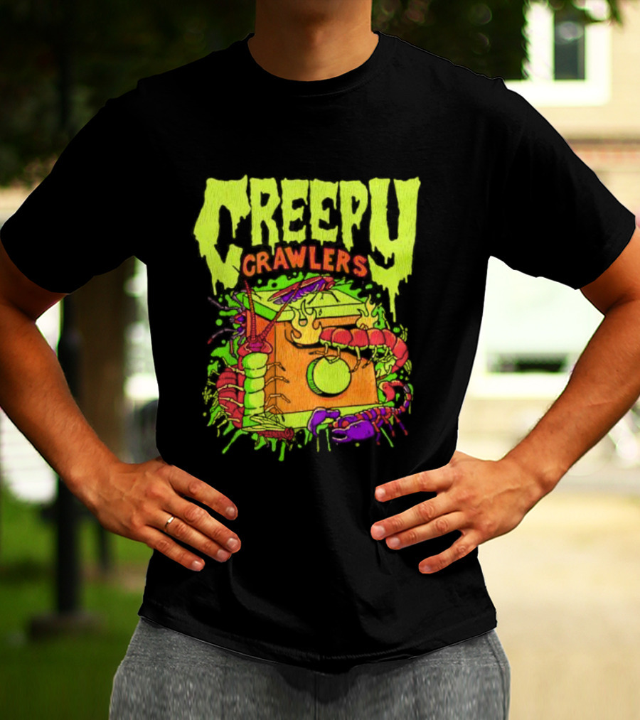 Creepy Crawlers Vintage Telephone Splatter Design T-Shirt