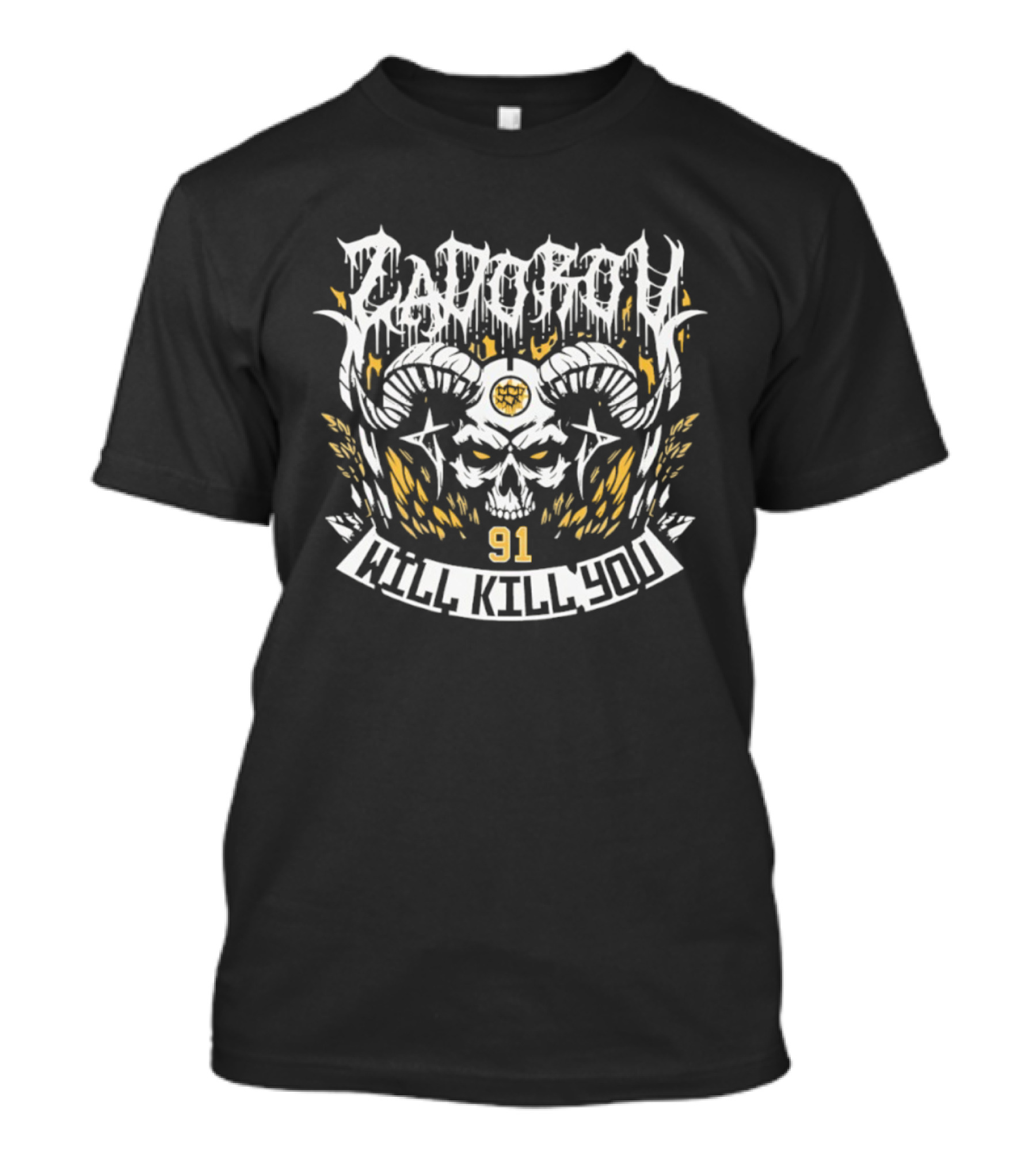 Zadorov Will Kill You Hockey Goat Skull 91 T-Shirt