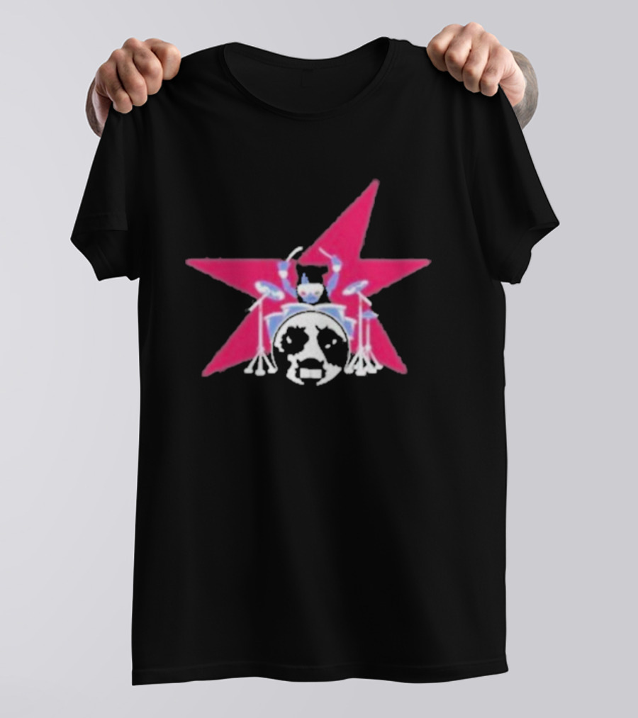 Torr Drummer Star Drums Iconic Panda Graphics T-Shirt
