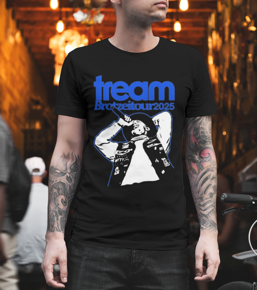 Tream BrotzeiTour 2025 Singer Microphone Illustration T-Shirt