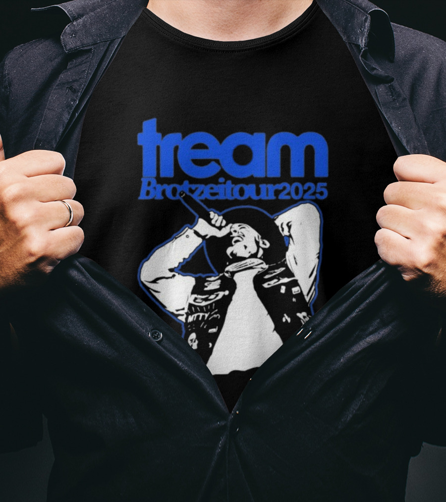 Tream BrotzeiTour 2025 Singer Microphone Illustration T-Shirt