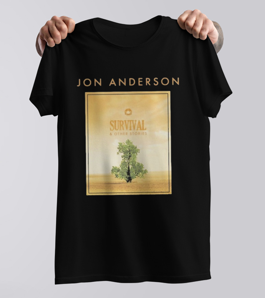 Jon Anderson Survival And Other Stories Album Cover Artwork Tree Desert Scene T-Shirt