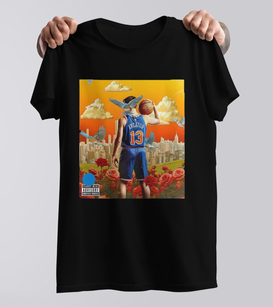 Kreator 13 New York Knicks Basketball City Skyline And Roses T-Shirt