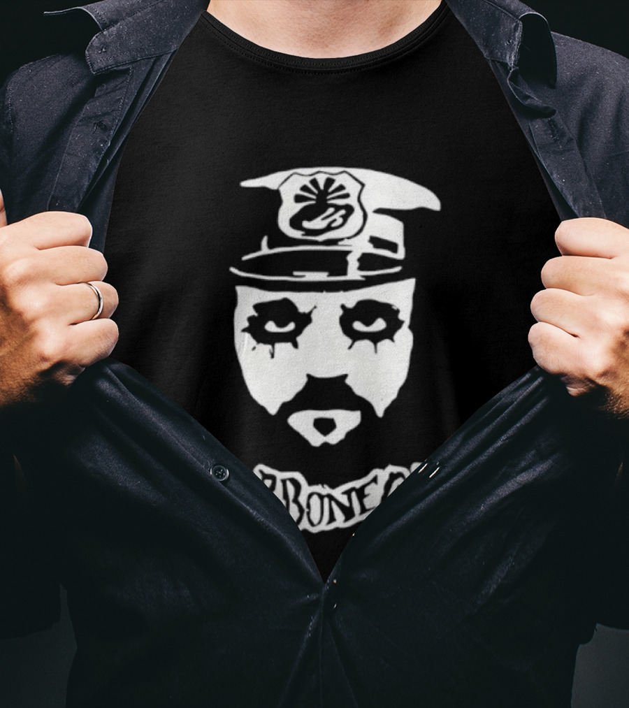 Turbonegro Hank Von Helvete Masked Face With Officer Hat T-Shirt