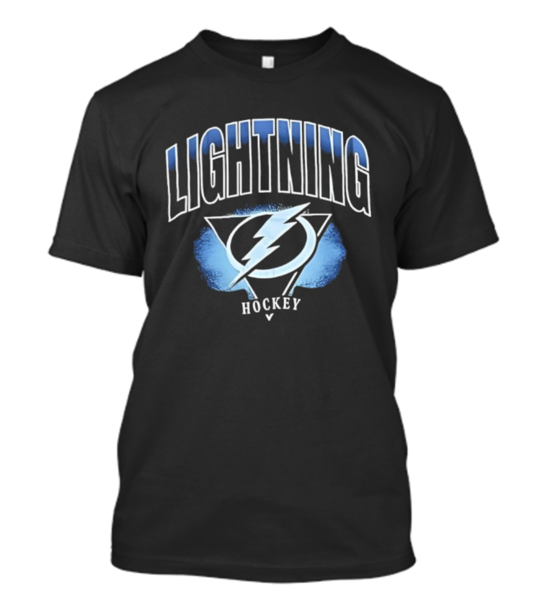 Tampa Bay Lightning Hockey Blue White Bolt Emblem T-Shirt