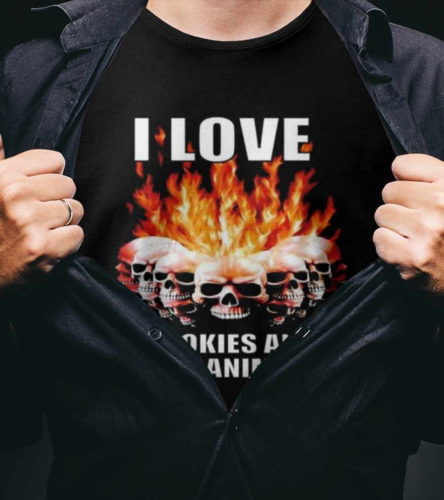 I Love Skulls Fire Cookies And Cute Animals T-Shirt