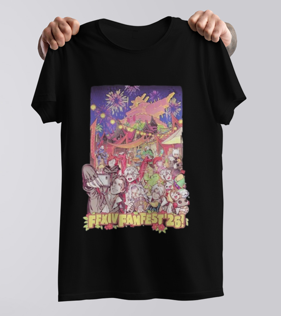 FFXIV Fan Fest 2026 Fireworks And Celebration Scene T-Shirt