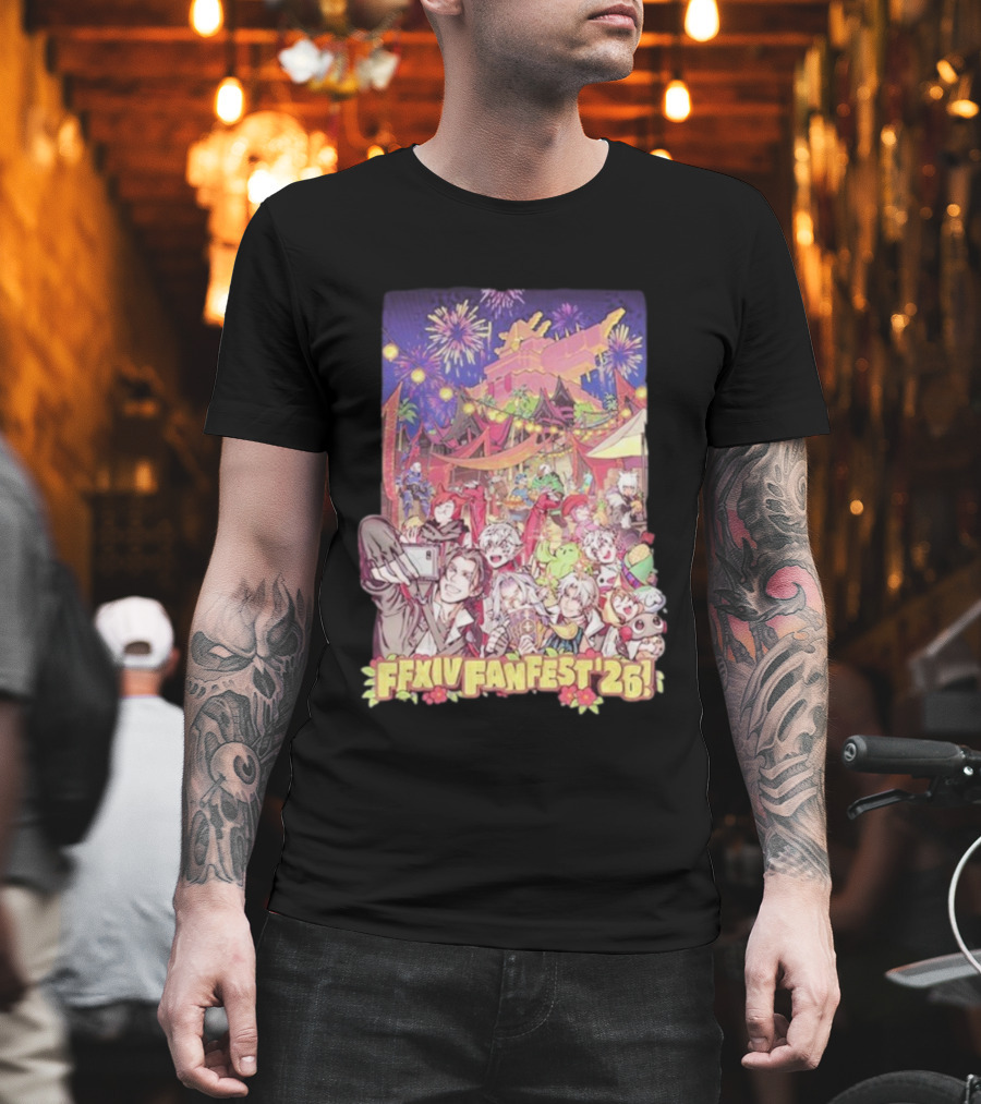 FFXIV Fan Fest 2026 Fireworks And Celebration Scene T-Shirt