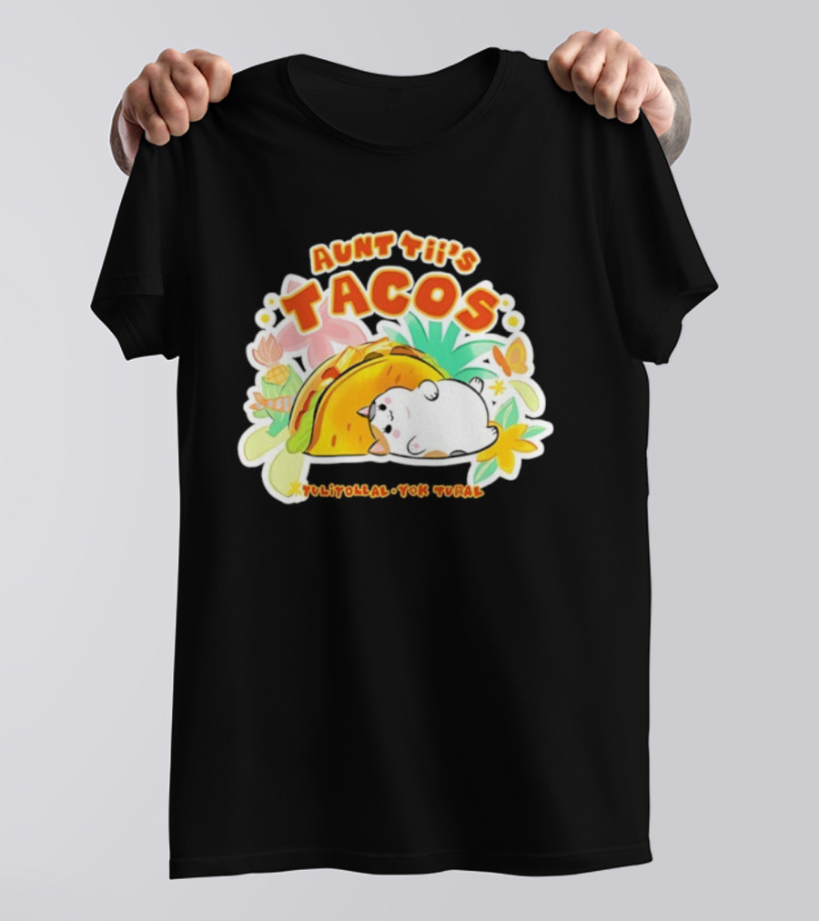Final Fantasy FFXIV Fan Fest 2026 Aunt Tii’s Tacos Tuliyollal Yok Tural Playful Taco And Floral Design T-Shirt