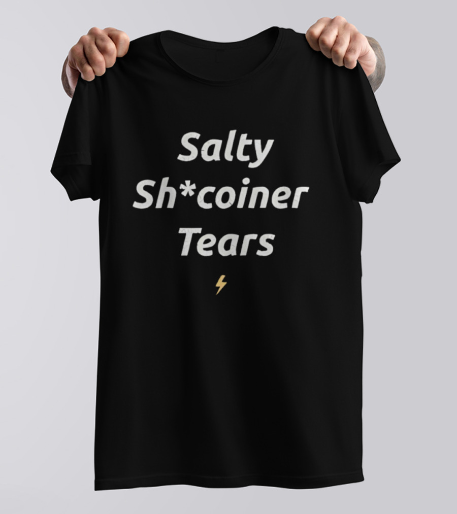 Salty Sh*coiner Tears Lightning Bolt T-Shirt