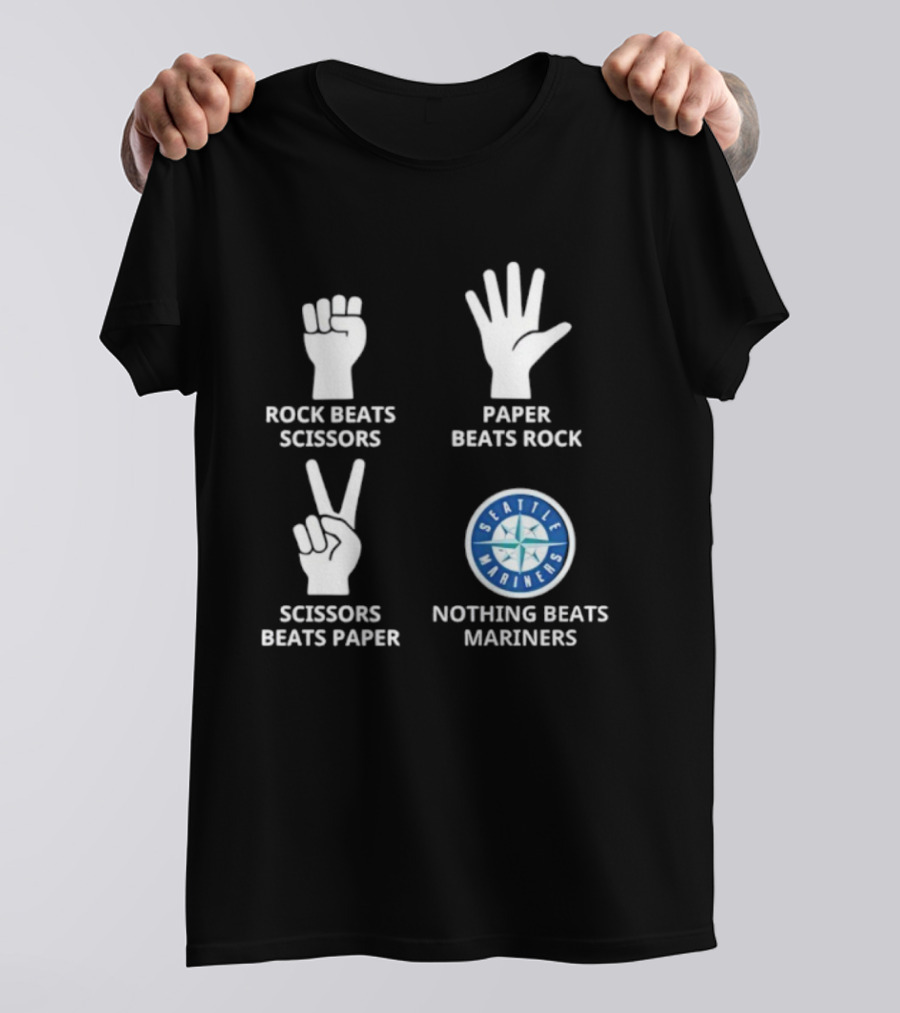 Seattle Mariners Rock Paper Scissors Nothing Beats Mariners T-Shirt
