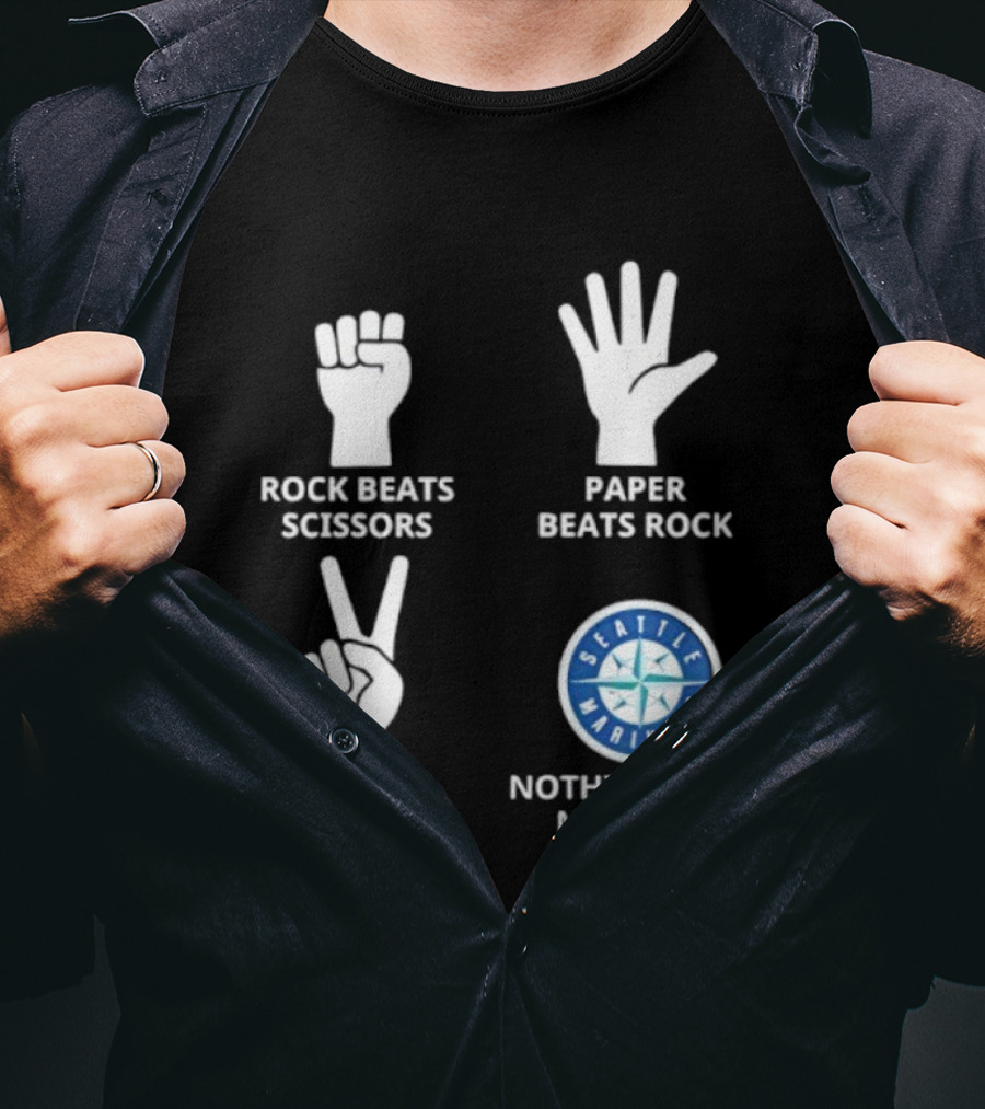 Seattle Mariners Rock Paper Scissors Nothing Beats Mariners T-Shirt