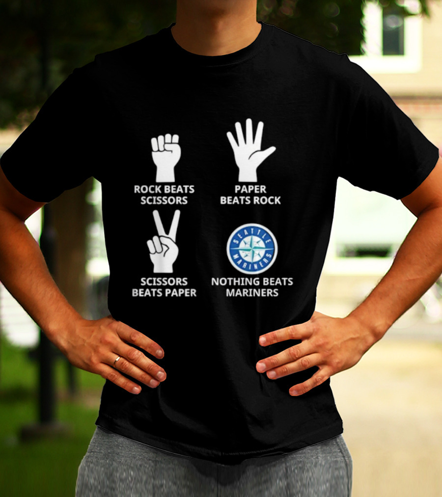 Seattle Mariners Rock Paper Scissors Nothing Beats Mariners T-Shirt