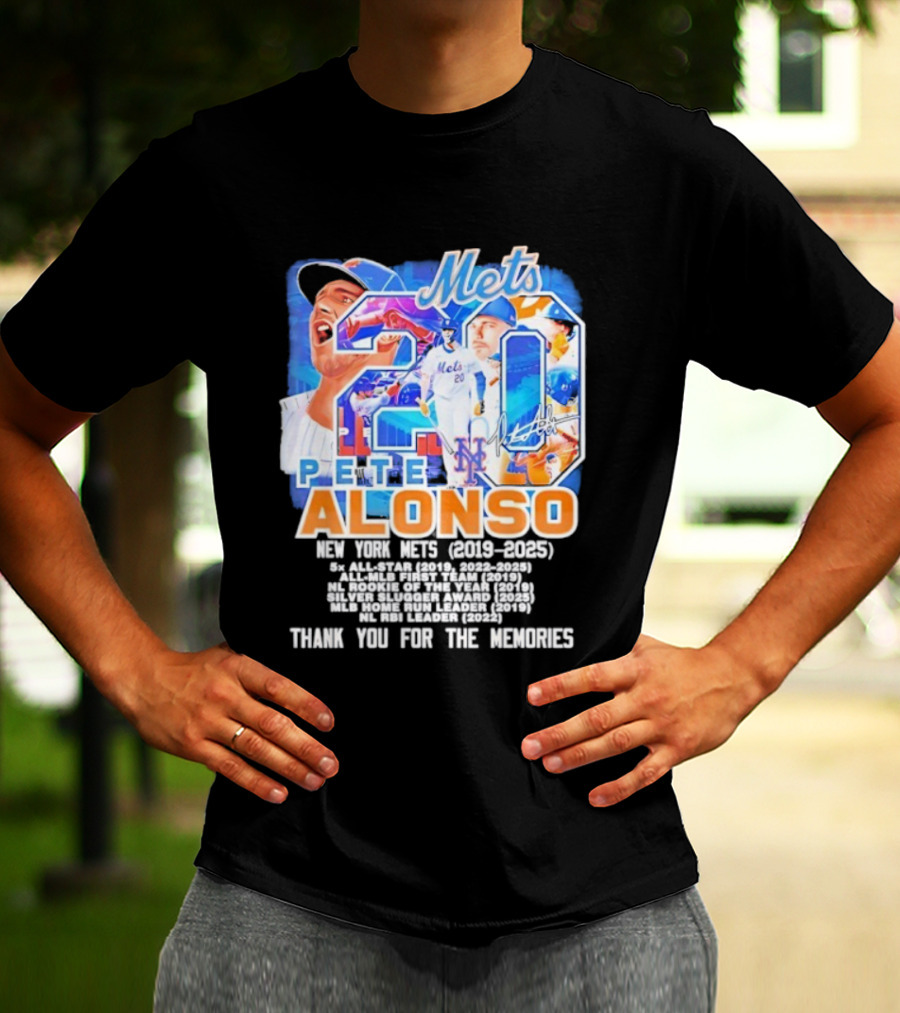 New York Mets Pete Alonso 20 2019 2025 Thank You For The Memories T-Shirt