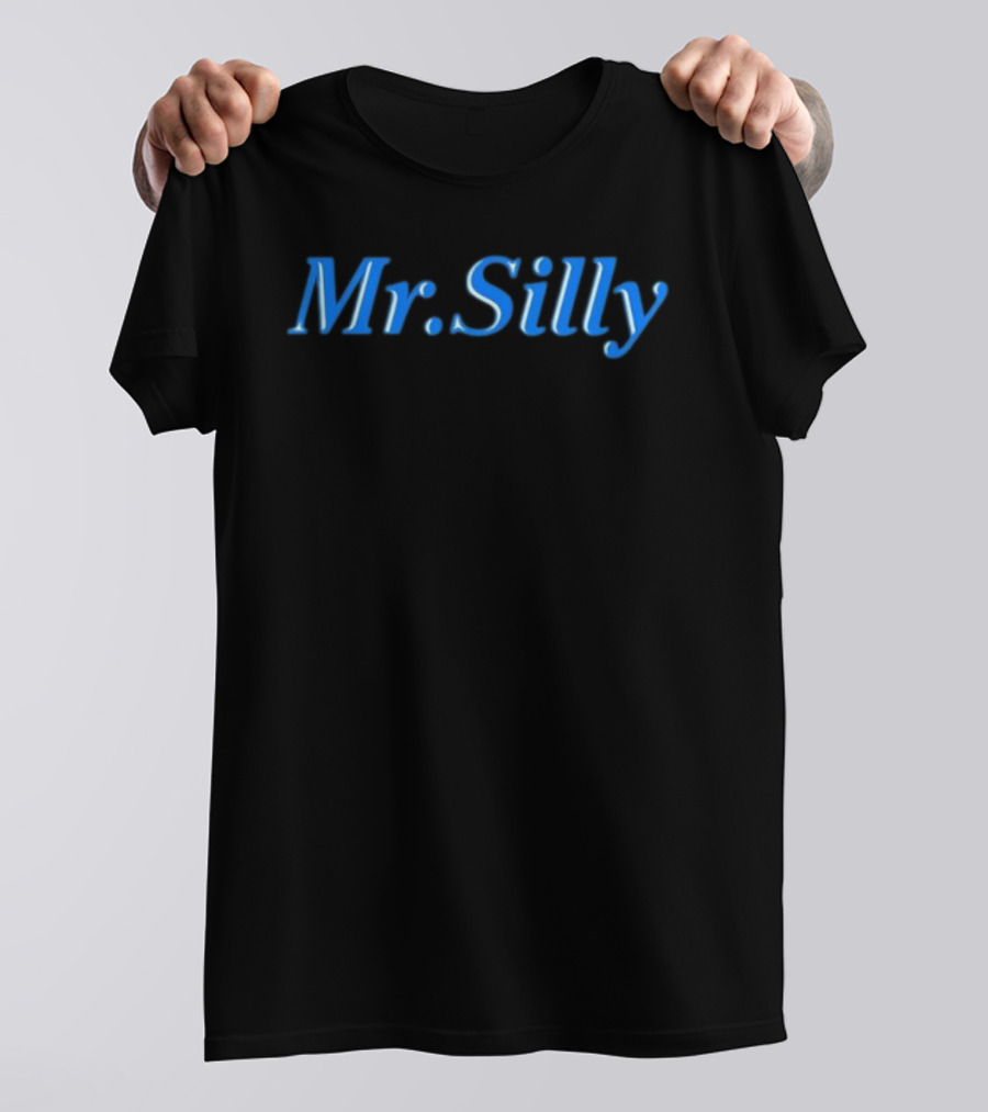 TheBurntPeanut Mr Silly Bold Blue Text T-Shirt