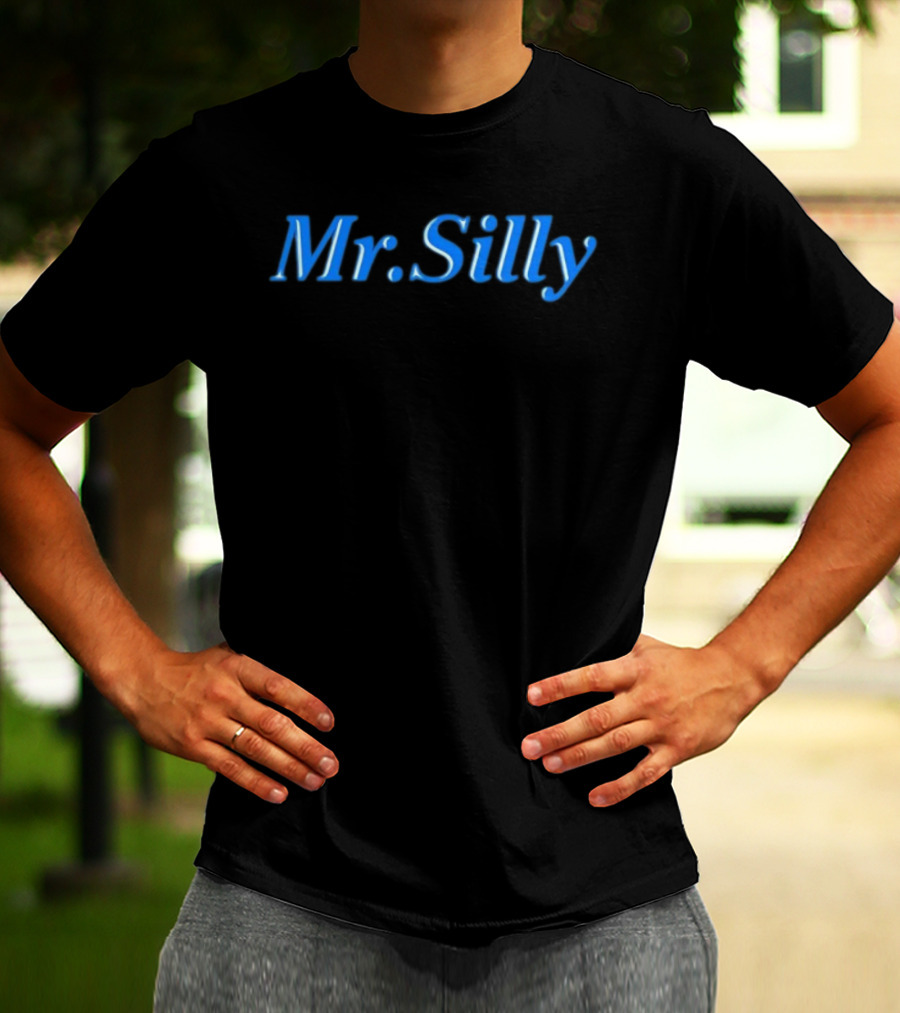 TheBurntPeanut Mr Silly Bold Blue Text T-Shirt