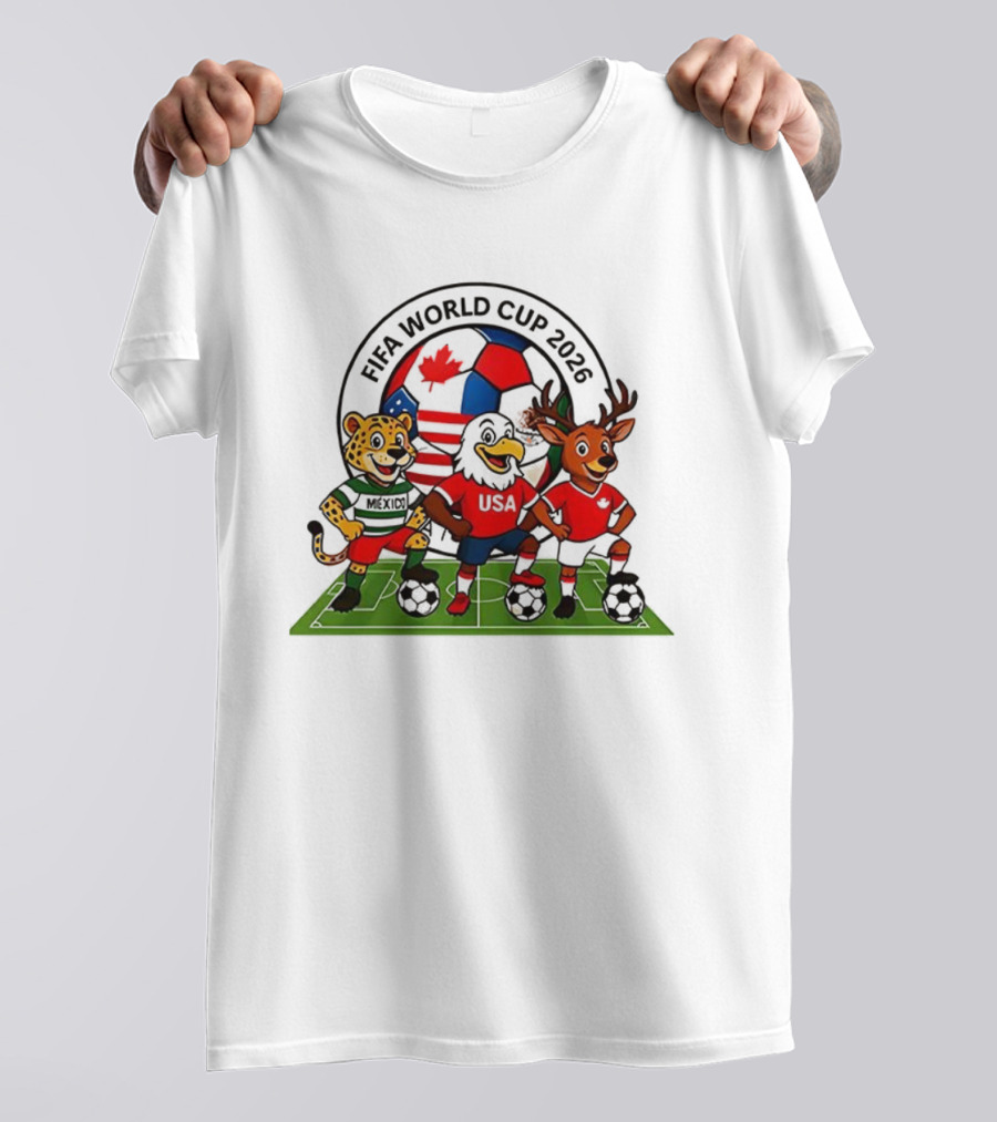 FIFA World Cup 2026 Mascot Jaguar Eagle Deer T-Shirt