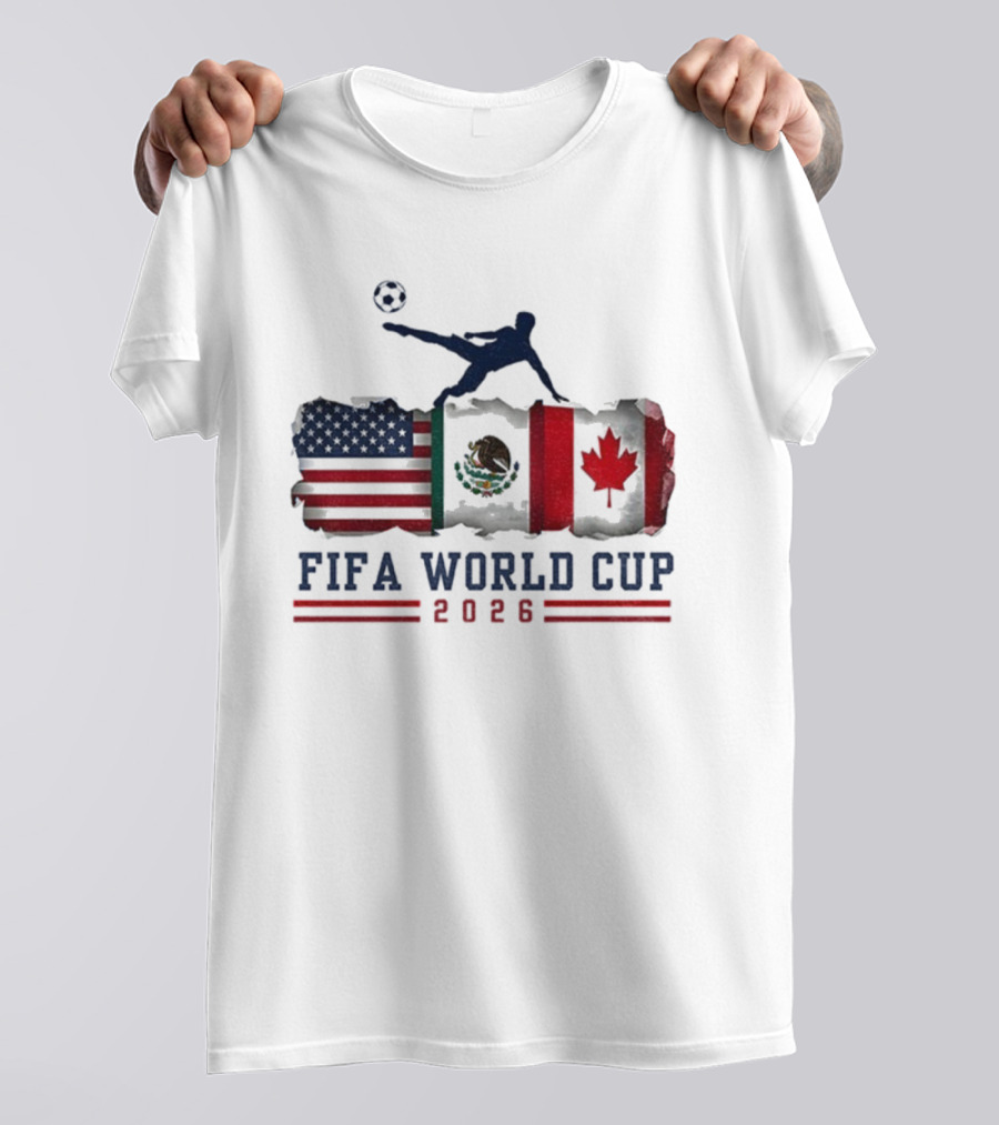 FIFA World Cup 2026 USA Mexico Canada Flag Soccer Event T-Shirt