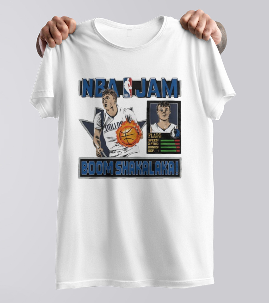 NBA Jam Dallas Mavericks Cooper Flagg Basketball Boom Shakalaka T-Shirt