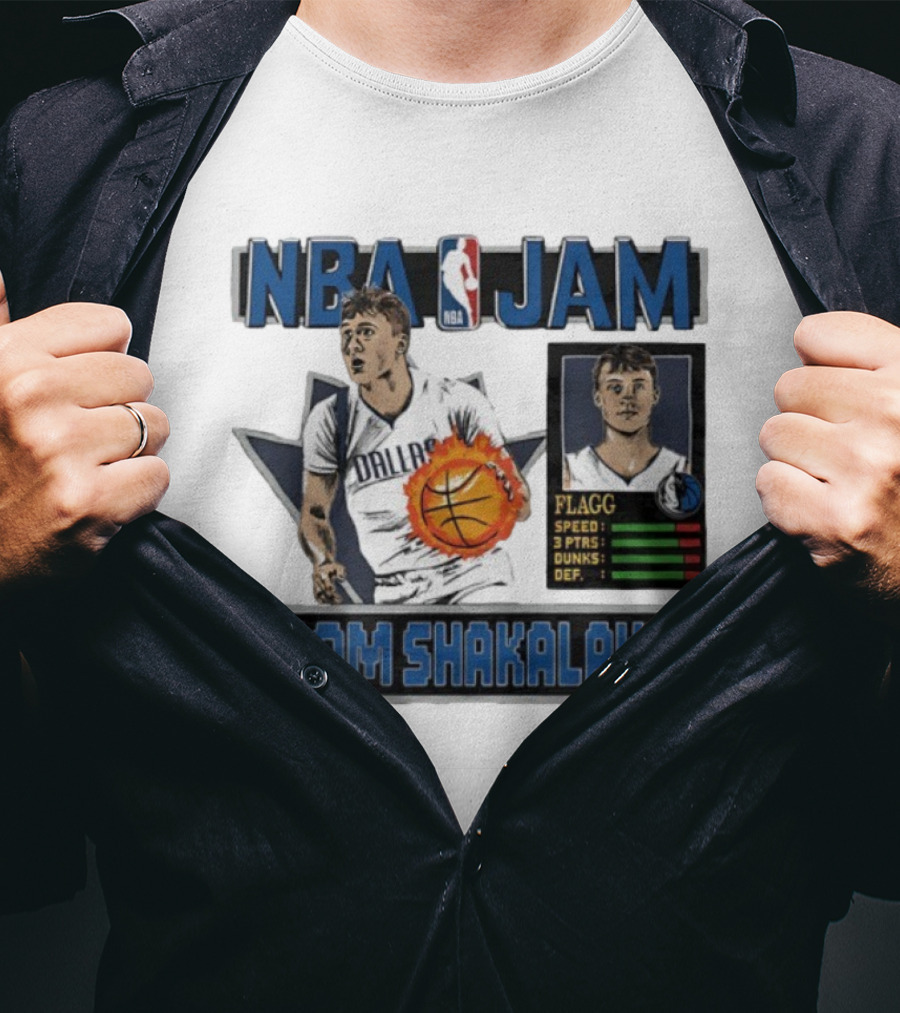 NBA Jam Dallas Mavericks Cooper Flagg Basketball Boom Shakalaka T-Shirt