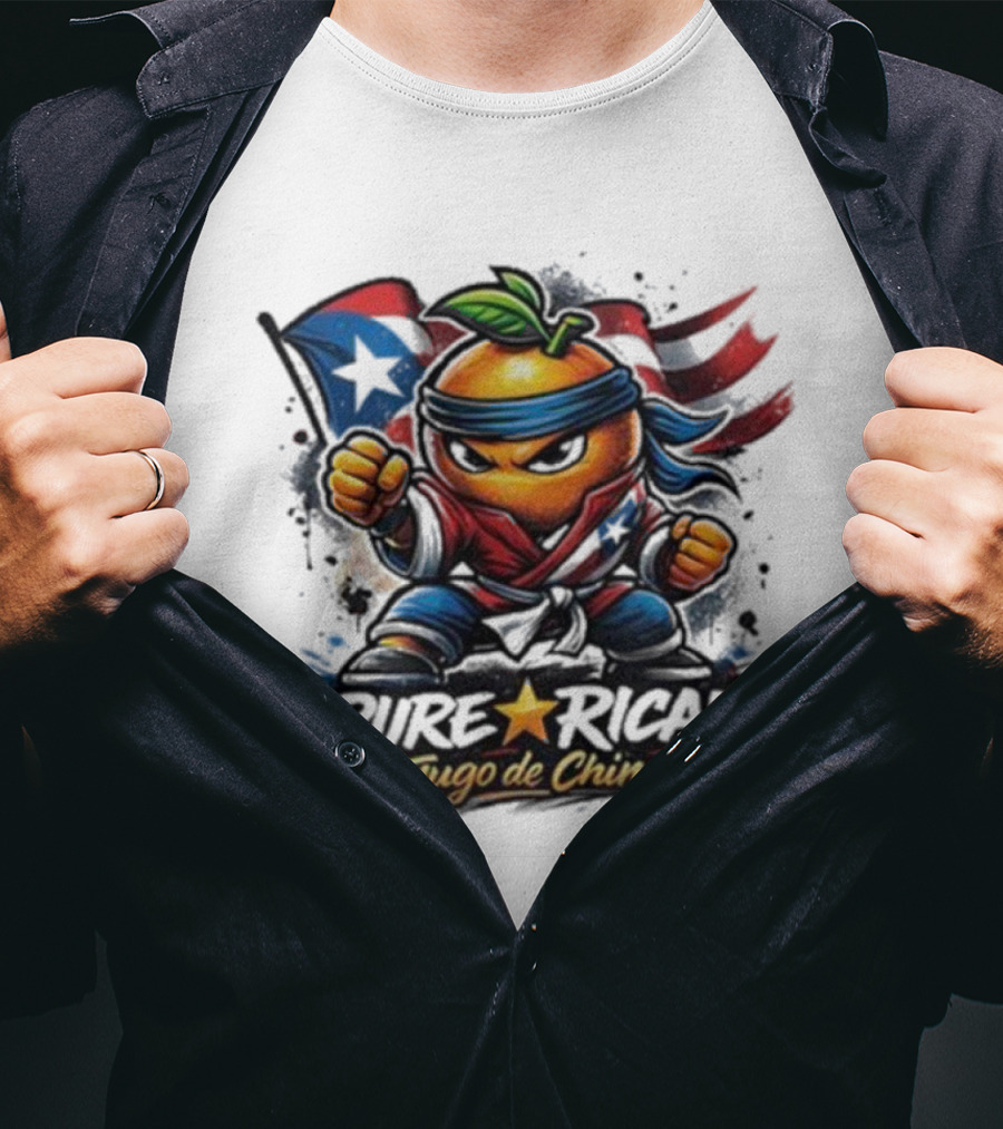 Pure Rican Jugo De China Orange Puerto Rico Flag Martial Arts Fighter T-Shirt