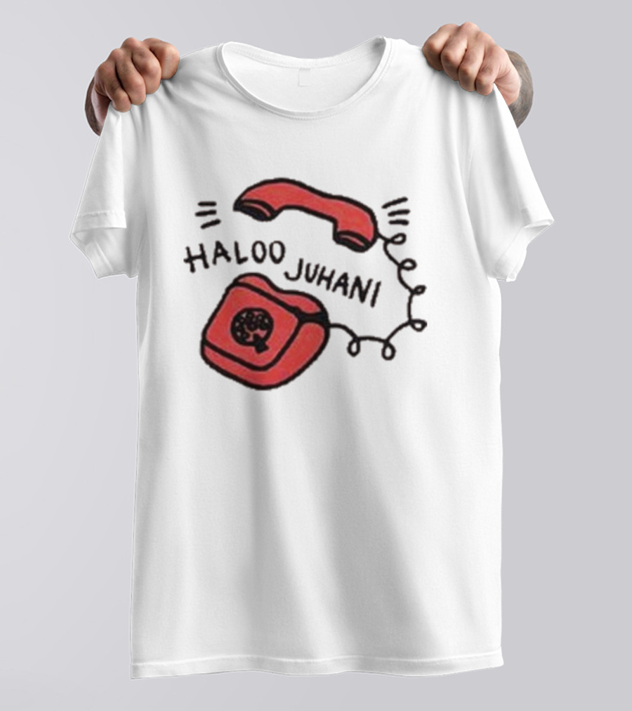 Haloo Juhani Retro Red Telephone Art T-Shirt
