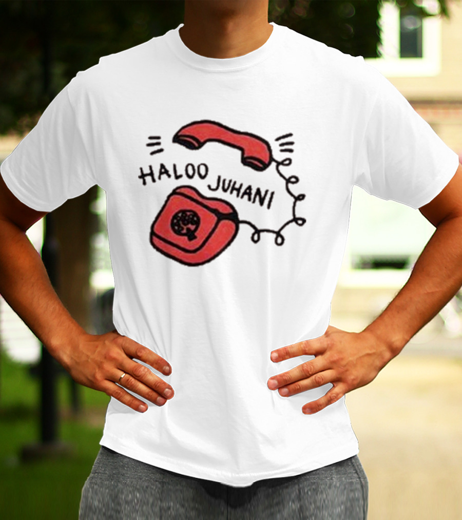 Haloo Juhani Retro Red Telephone Art T-Shirt