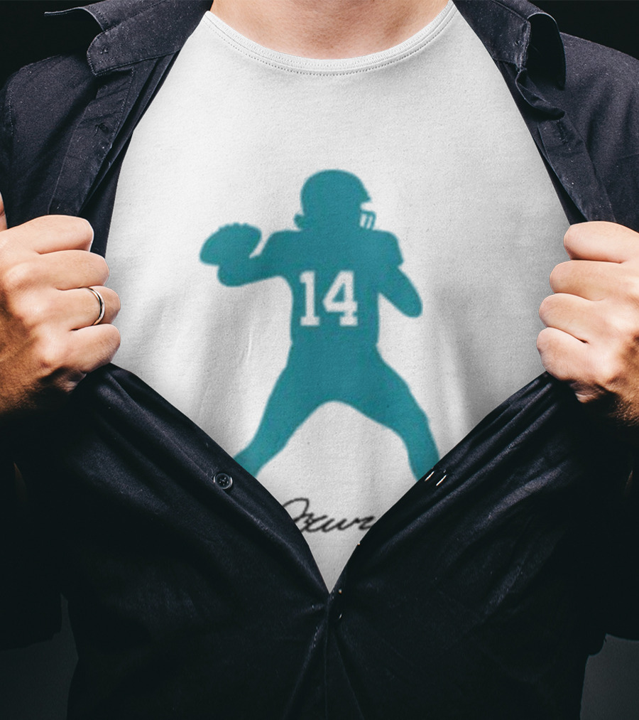 Quinn Ewers Number 14 Football Player Silhouette T-Shirt